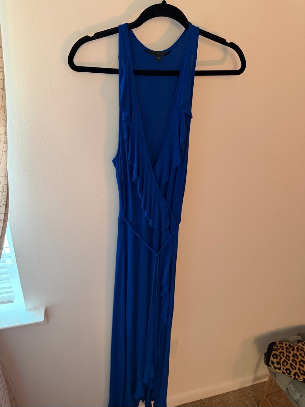 Nordstrom Royal Blue Maxi Dress with Ruffle V-Neck